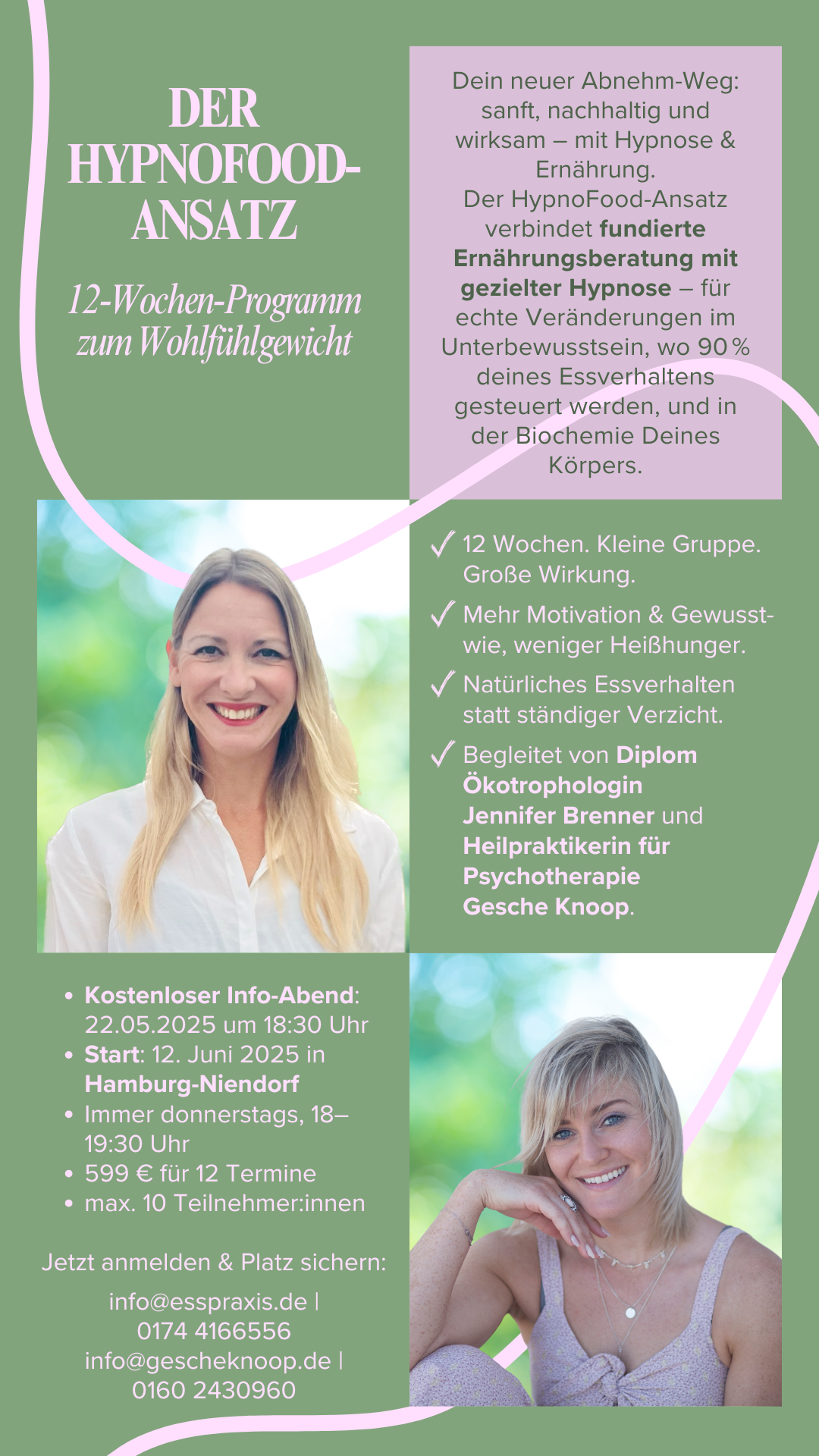Abnehmen Hypnose Ernährungsberatung Hamburg Gesche Knoop Jennifer Brenner Esspraxis